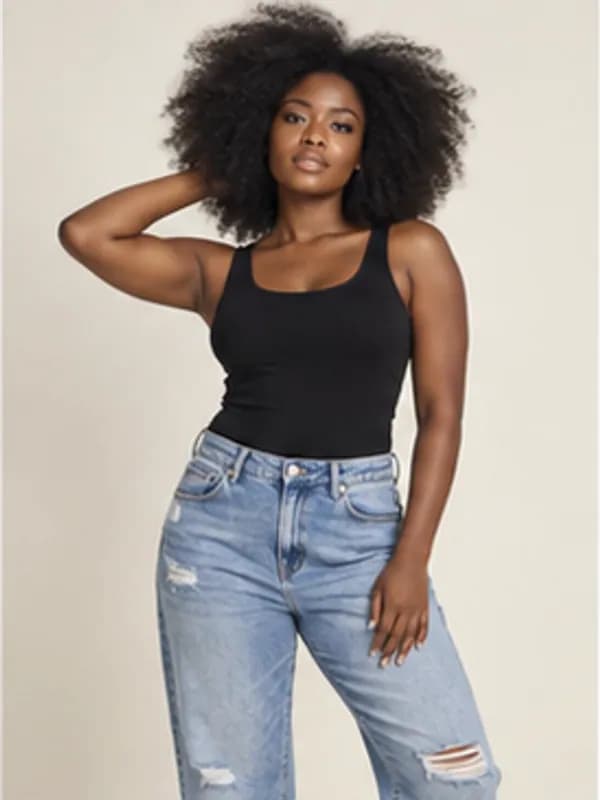 Teshie raw-hem boyfriend jeans, Vintage blue, upper detail