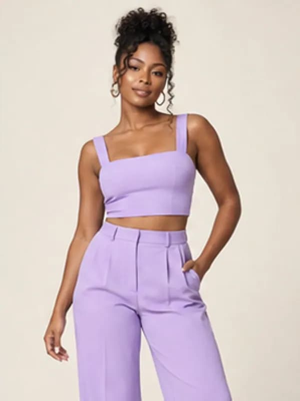 Nhyira lilac trouser set, Lilac, upper detail