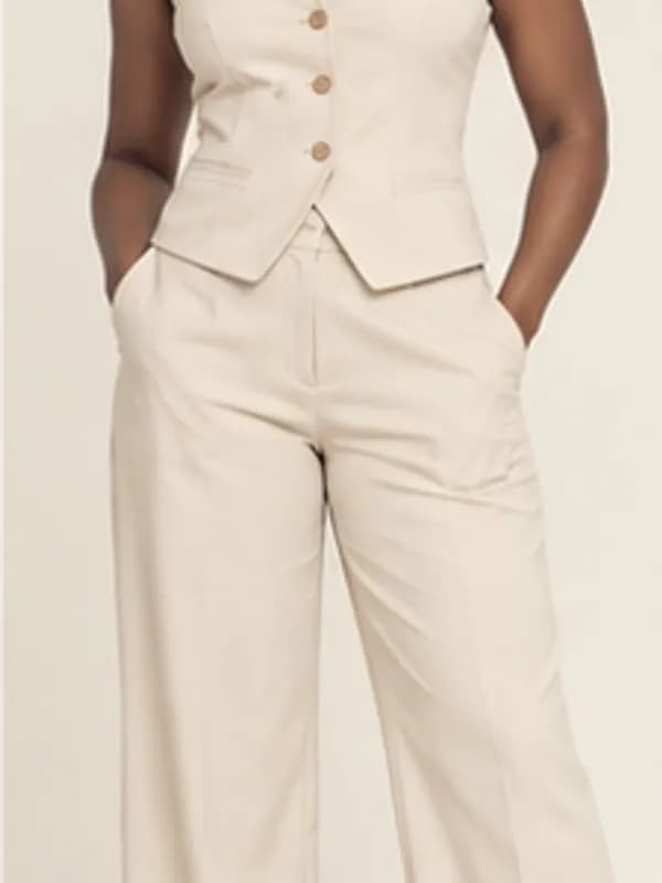 East Legon tailored vest, Cream, garment detail
