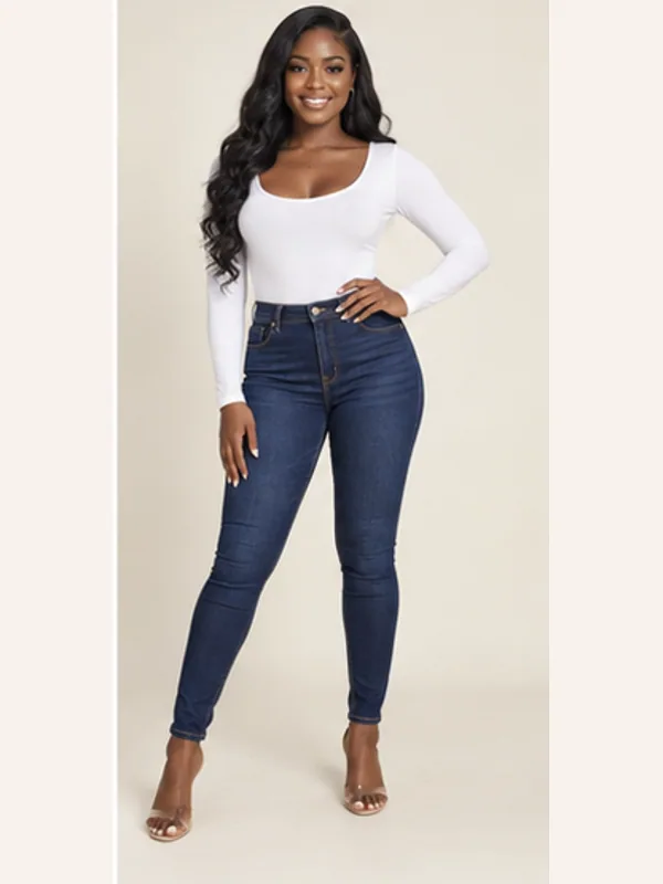 Dansoman indigo skinny jeans, Indigo, full view